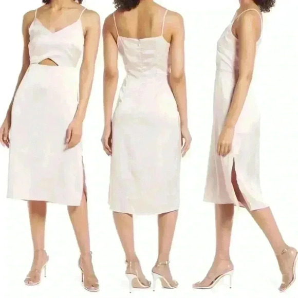 Sam Edelman Sz 4 Elegant Light Pink Satin Dress - Picture 1 of 6